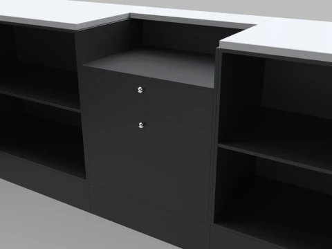 Counter Cashier Modules 3D Model