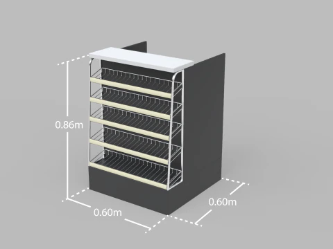 Counter Cashier Modules 3D Model