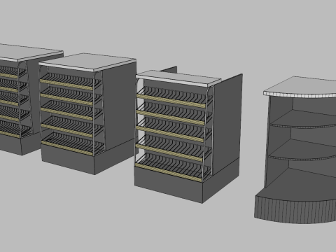 Counter Cashier Modules 3D 模型