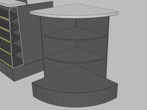 Counter Cashier Modules 3D Model