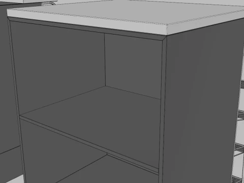 Counter Cashier Modules 3D Model