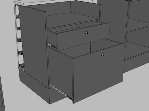 Counter Cashier Modules 3D 模型