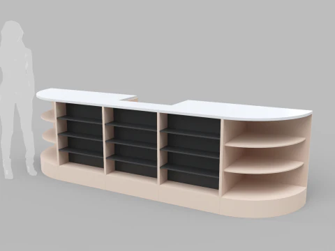 Counter Cashier Modules 2 3D Model