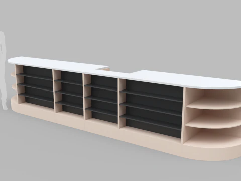 Counter Cashier Modules 2 3D Model