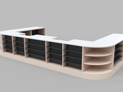 Counter Cashier Modules 2 3D Model