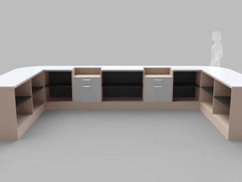 Counter Cashier Modules 2 3D Model