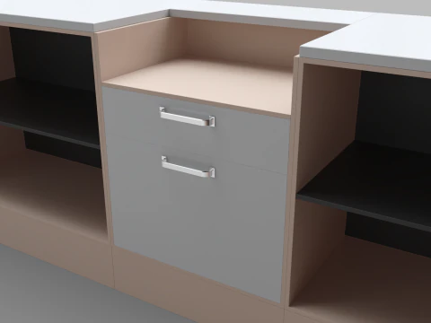 Counter Cashier Modules 2 3D Model