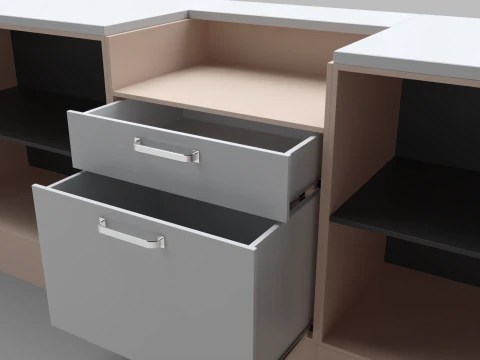 Counter Cashier Modules 2 3D Model