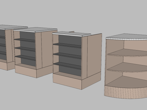 Counter Cashier Modules 2 3D 모델