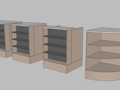 Counter Cashier Modules 2 3D Model