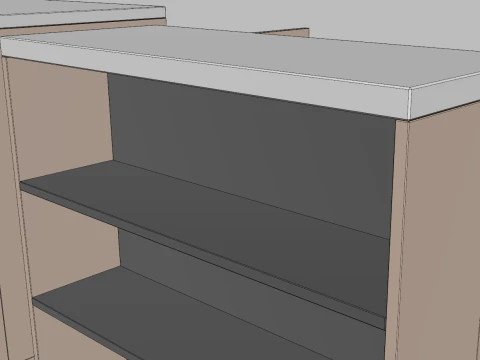 Counter Cashier Modules 2 3D Model