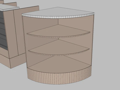 Counter Cashier Modules 2 3D Model