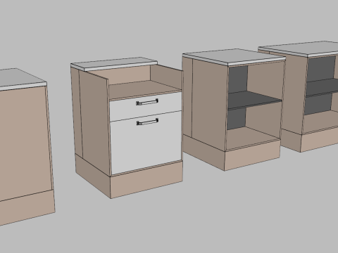 Counter Cashier Modules 2 3D 모델