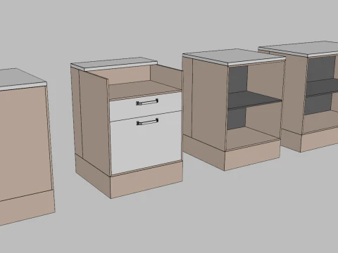 Counter Cashier Modules 2 3D Model