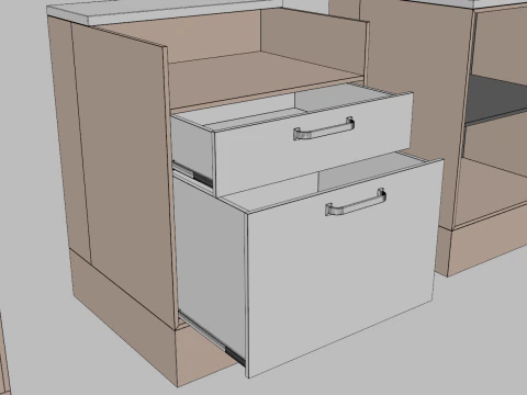 Counter Cashier Modules 2 3D Model
