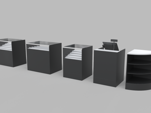 Counter Cashier Modules 3 3D Модель