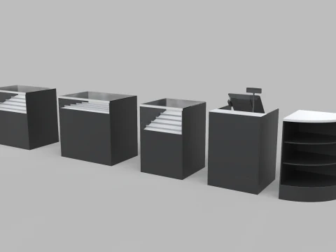 柜台收银模块 3 3D 模型