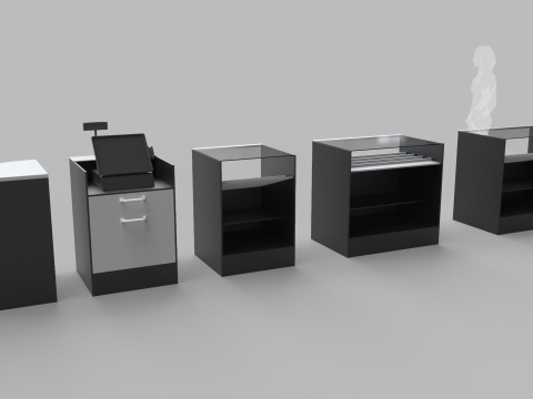 Counter Cashier Modules 3 3D 模型