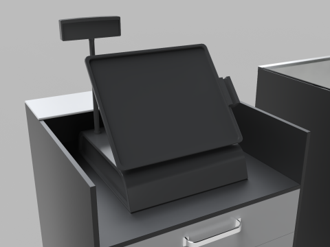 Counter Cashier Modules 3 3D 模型