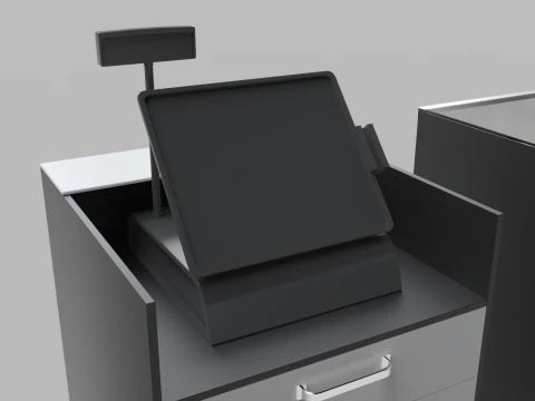 Counter Cashier Modules 3 3D Model