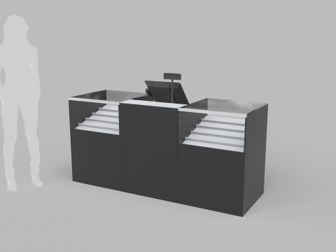 Counter Cashier Modules 3 3D 模型