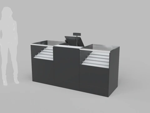 Counter Cashier Modules 3 3D Model