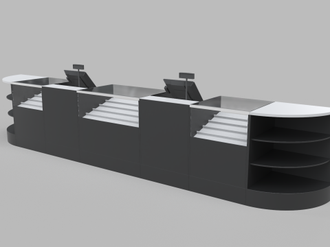 Counter Cashier Modules 3 3D 模型