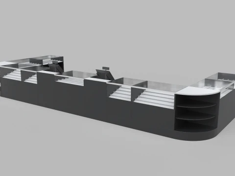 Counter Cashier Modules 3 3D Model