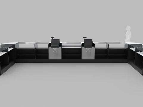Counter Cashier Modules 3 3D Model