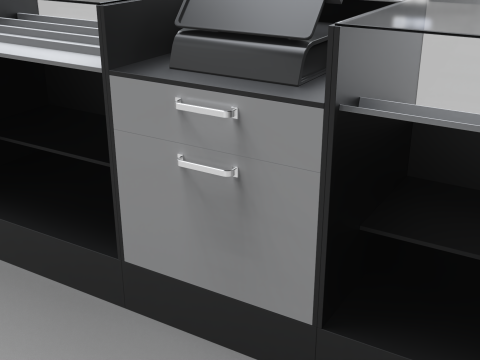 Counter Cashier Modules 3 3D 模型