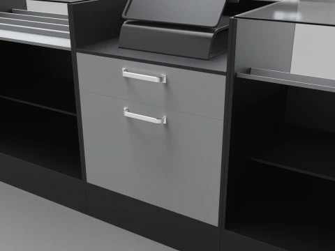 Counter Cashier Modules 3 3D Model