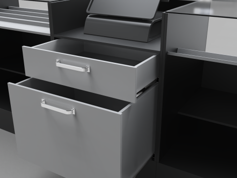 Counter Cashier Modules 3 3D 模型