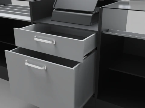 Counter Cashier Modules 3 3D Model