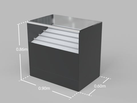 Counter Cashier Modules 3 3D 模型
