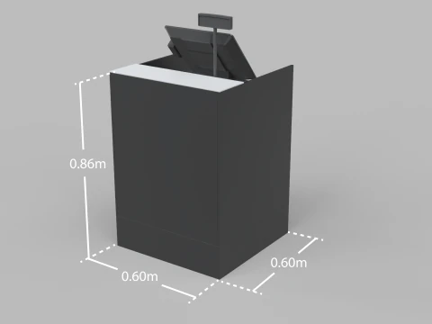 Counter Cashier Modules 3 3D Model
