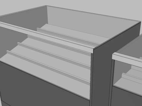 Counter Cashier Modules 3 3D Model