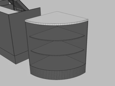 Counter Cashier Modules 3 3D Model