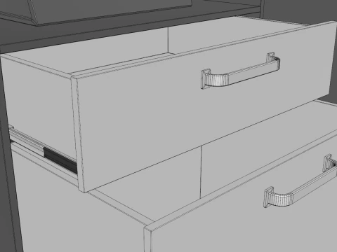Counter Cashier Modules 3 3D Model