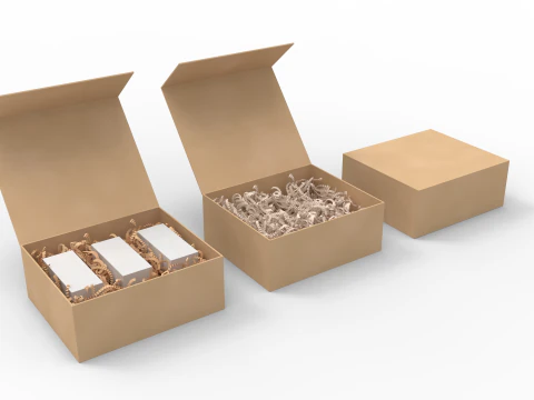 Подарочная коробка из мятой бумаги 3D Модель