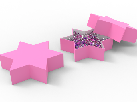 Crinkle Paper Gift Box Star Shape 3D 모델