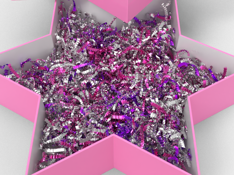 Crinkle Paper Gift Box Star Shape 3Dモデル