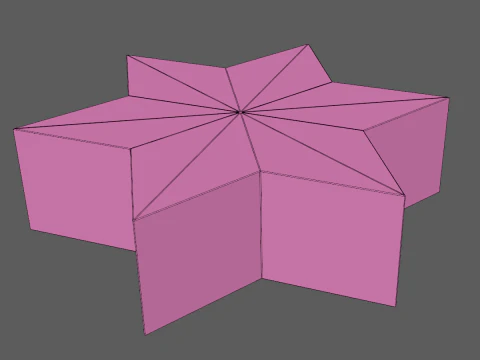 Crinkle Paper Gift Box Star Shape 3D Model