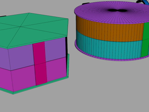 Crinkle Paper Gift Boxes - Circular and Hexagonal Modello 3D
