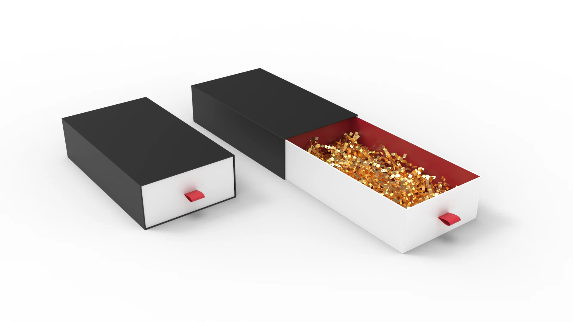 Crinkle Paper Sliding Drawer Box 3D Model .c4d .max .obj .3ds .fbx .stl .blend 
