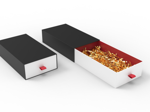 Crinkle Paper Sliding Drawer Box 3D Модель