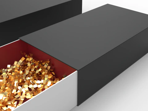 Crinkle Paper Sliding Drawer Box 3D Model