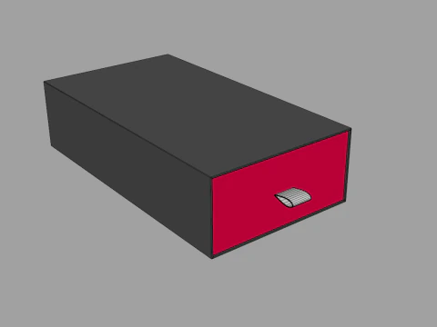 Crinkle Paper Sliding Drawer Box 3D Model