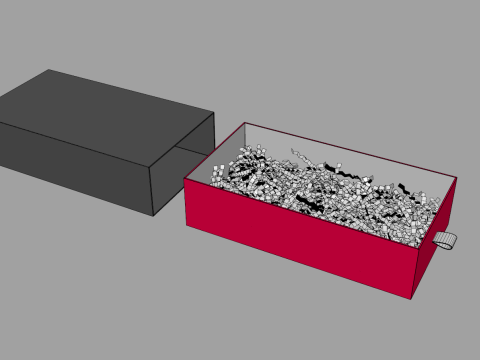Crinkle Paper Sliding Drawer Box 3D मॉडल
