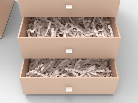 Crinkle Paper Three Drawers Gift Box 3D Модель