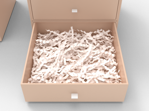 Crinkle Paper Three Drawers Gift Box 3D Модель